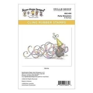 Spellbinders House-Mouse Designs Party Streamers Cling Rubber Stamps RSC-010 New